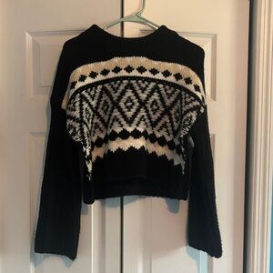 Altar’d State Black and White Patterned Women's Sweater